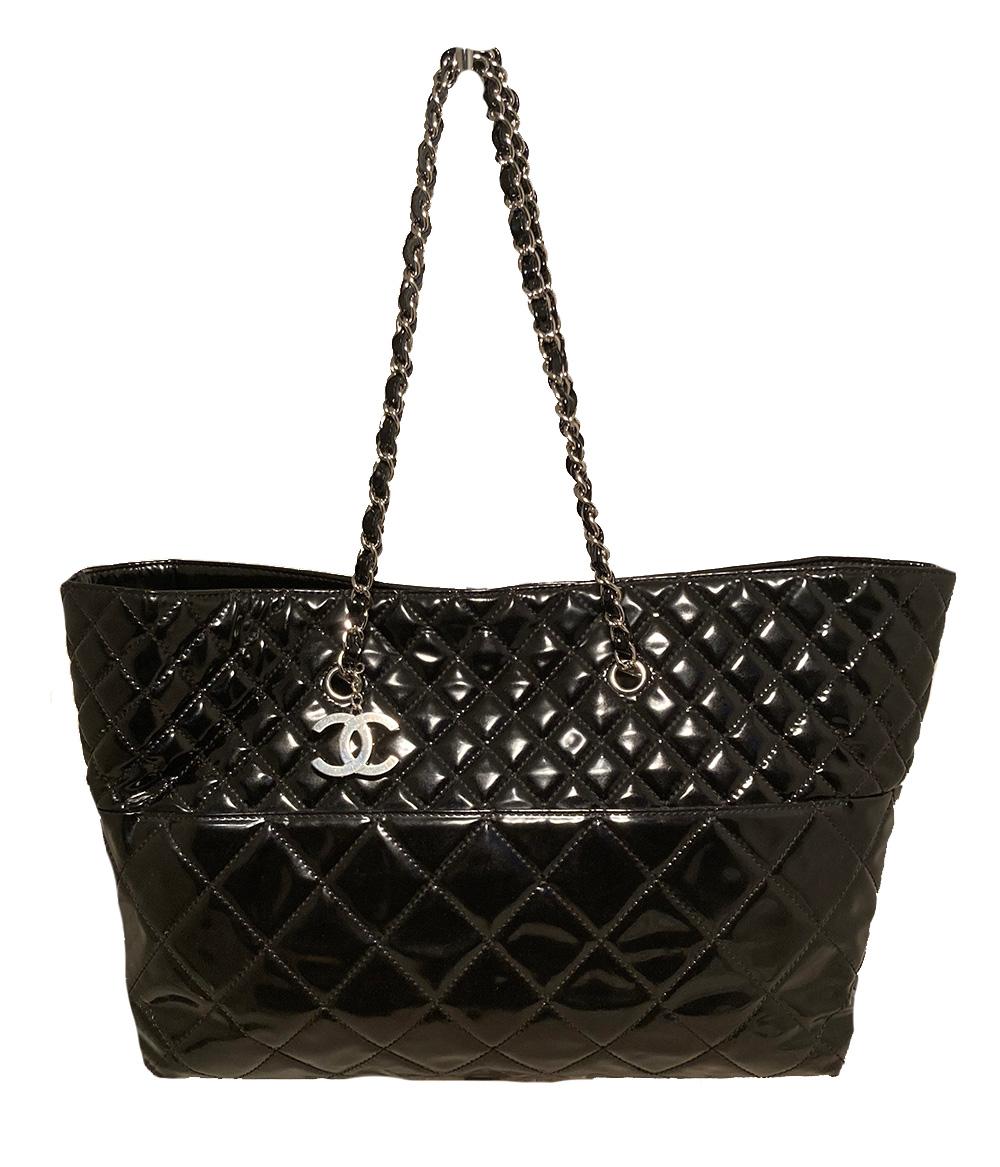 Chanel Black Patent In the Business Tote In Excellent Condition In Philadelphia, PA