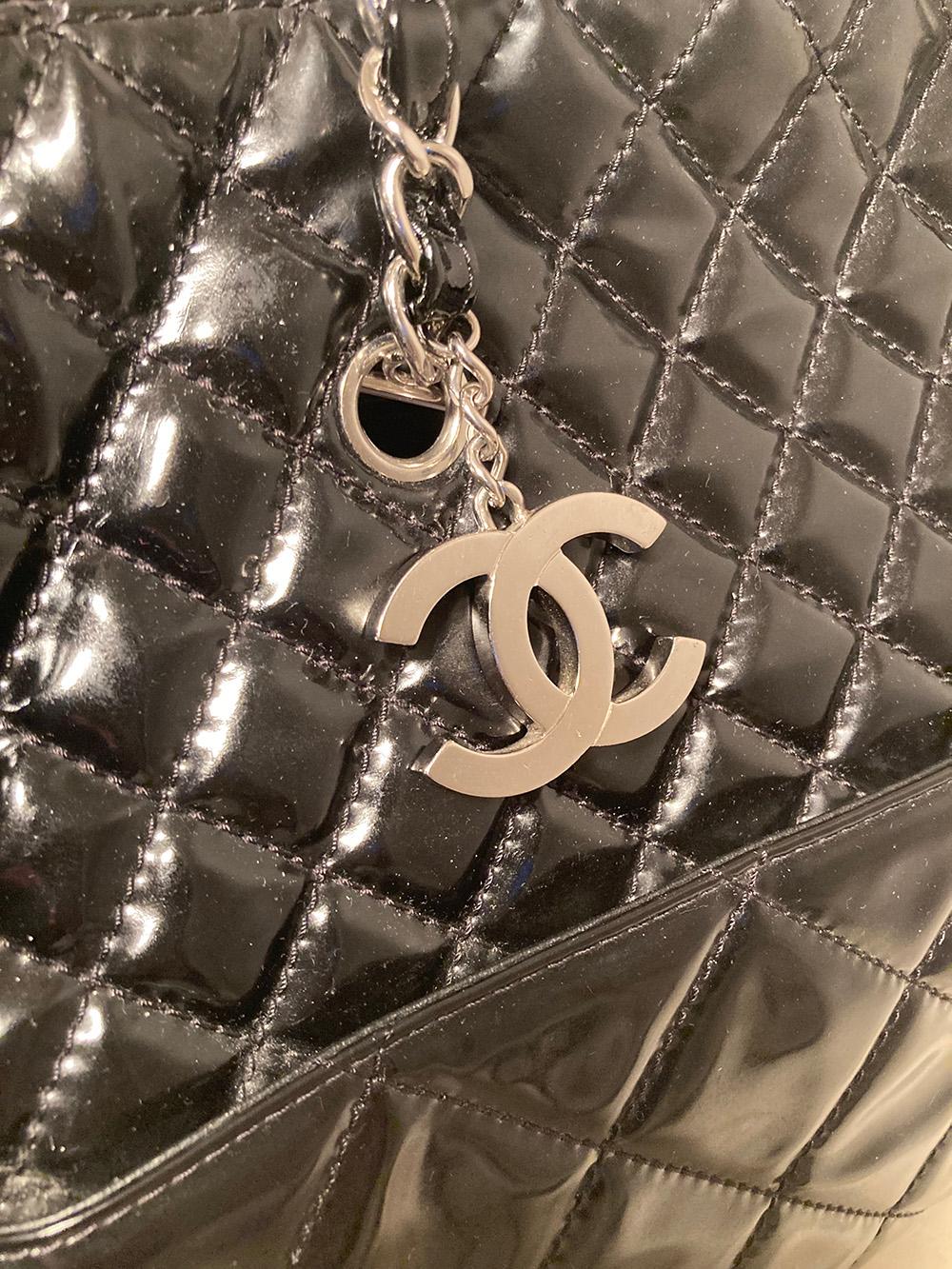 Women's Chanel Black Patent In the Business Tote