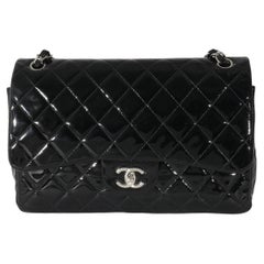 Chanel Black Patent Jumbo Double Flap Bag