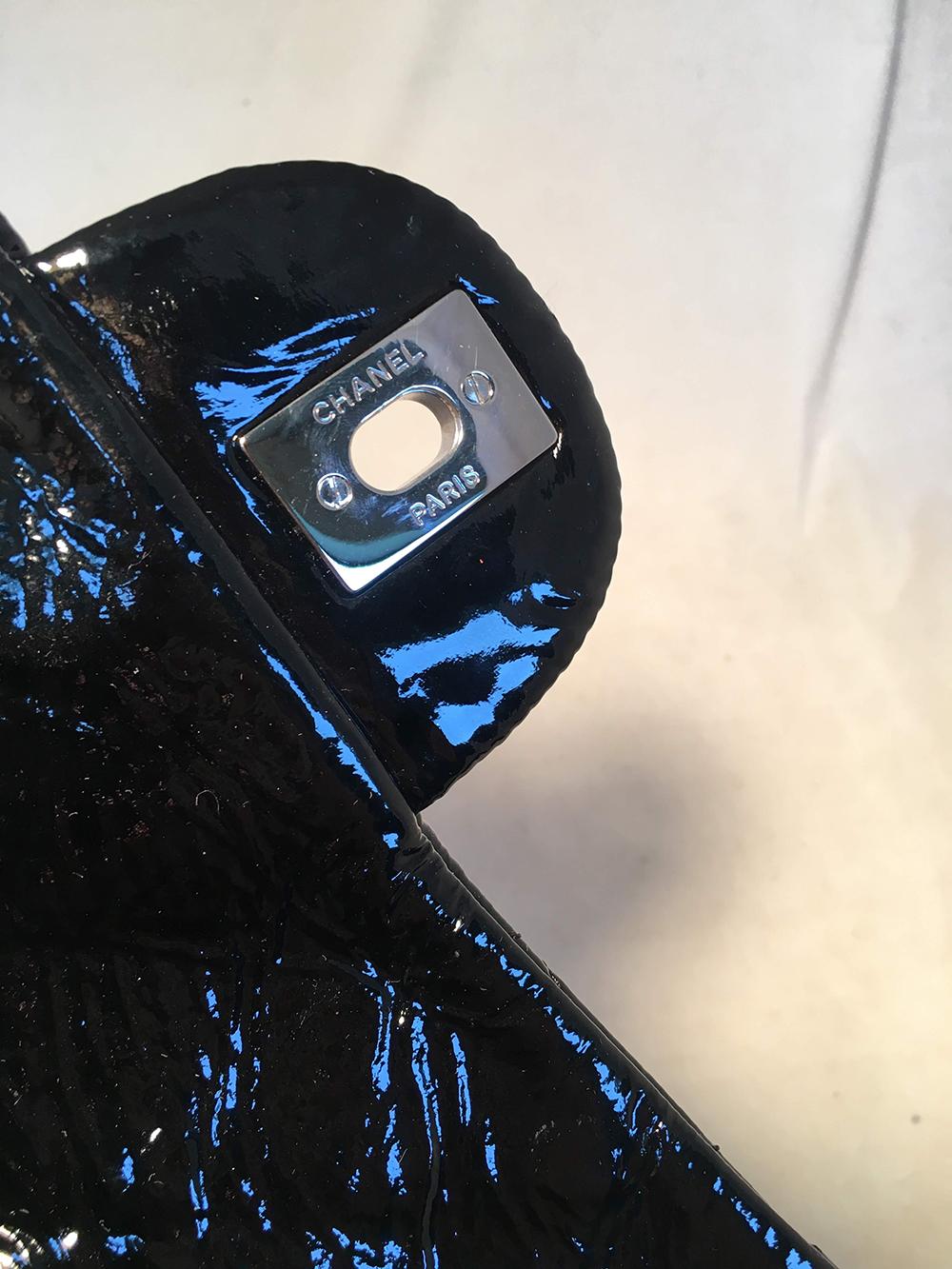 Chanel Black Patent Leather 2 way Classic Flap Shoulder Bag  3