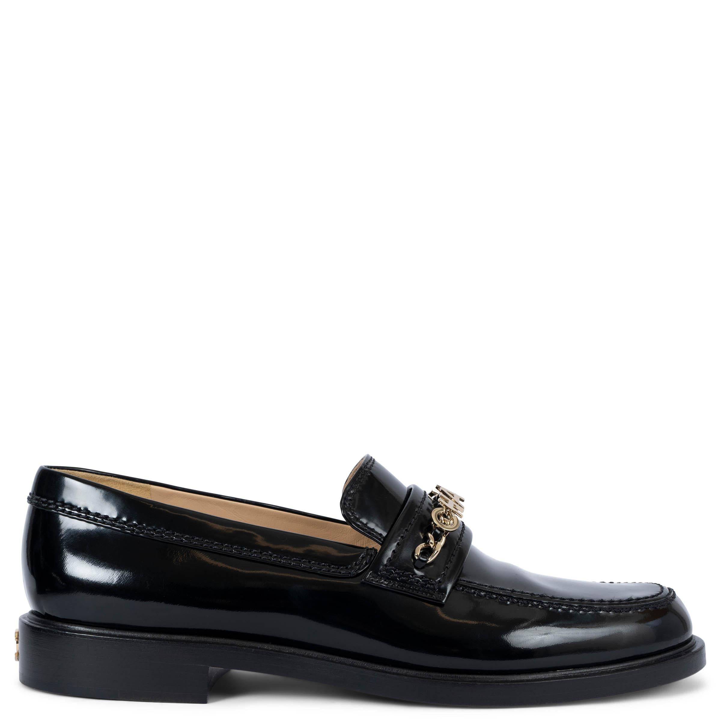 CHANEL cuir verni noir 22C DUBAI PENNY Mocassins Chaussures 42 fit 41 en vente