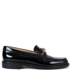 CHANEL black patent leather 22C DUBAI PENNY Loafers Shoes 42 fit 41
