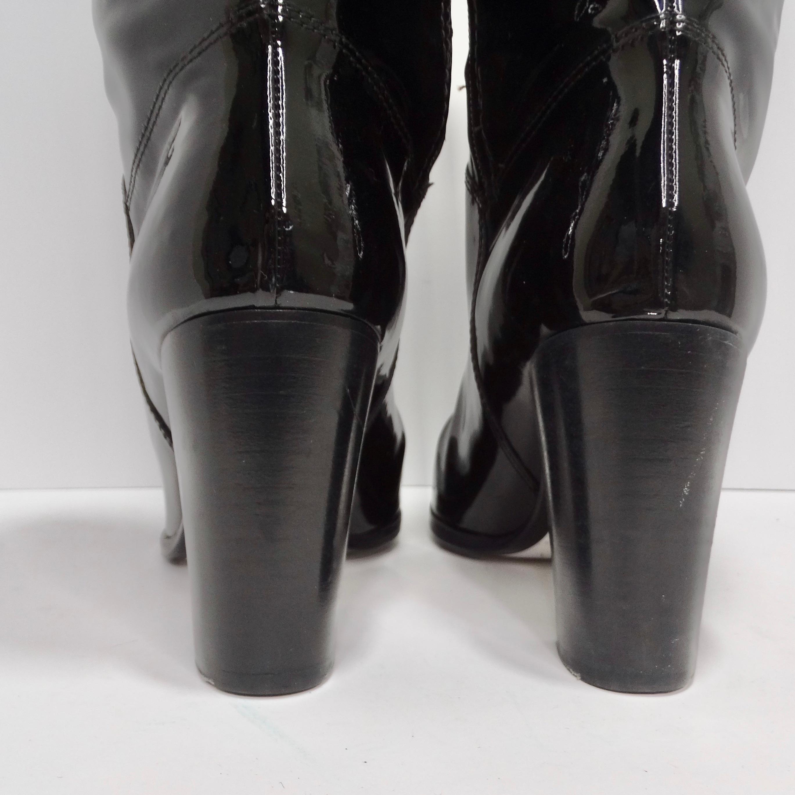 Chanel Black Patent Leather Boots In Good Condition In Scottsdale, AZ