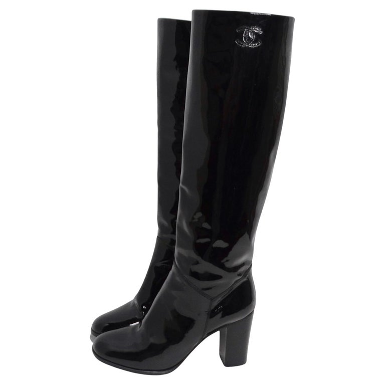 Chanel Knee Boots - 39 For Sale on 1stDibs  chanel knee high boots, chanel  2015 fold over knee high boots, chanel black knee high boots