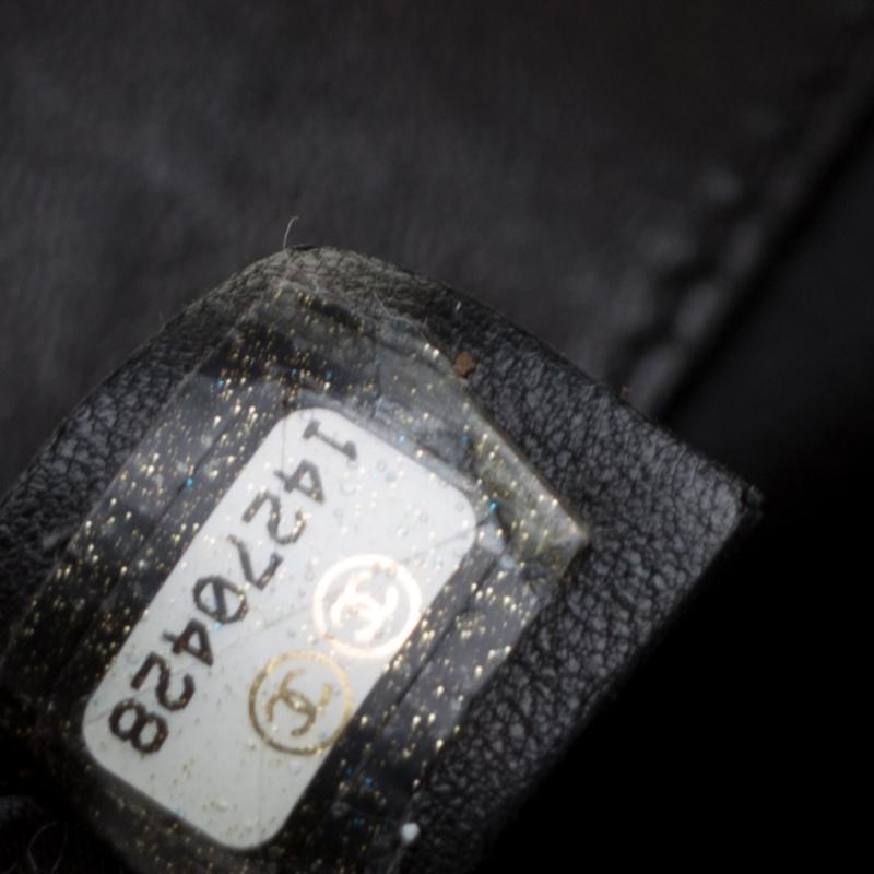 Chanel Black Patent Leather Camellia Accordion 3 Classic Flap Bag 5