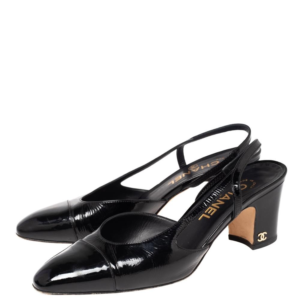 black chanel slingbacks