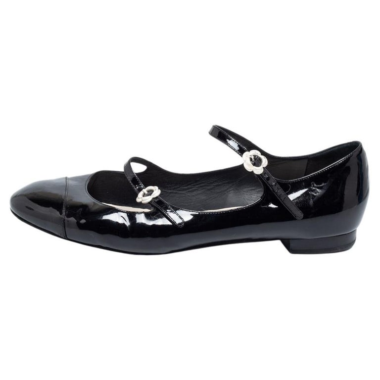 Women's Colorblock Flat Mary Jane, Faux Pearl Chain Strap Patent
