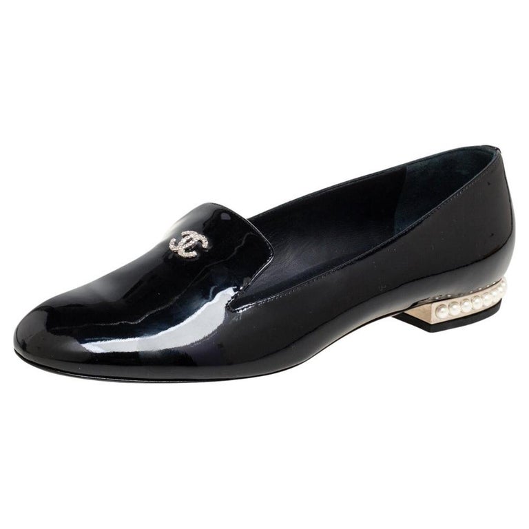 Chanel Black Patent Leather Loafers - For Sale on 1stDibs  chanel loafers,  chanel patent leather loafers, chanel patent loafers
