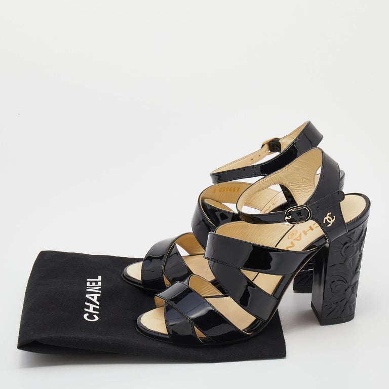 chanel-black-patent-leather-cc-floral-block-heel-strappy-sandals-size