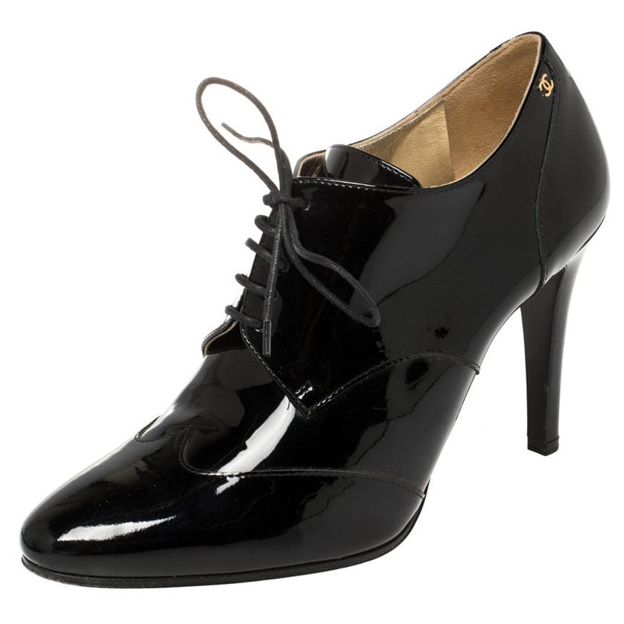 CHANEL Black Leather Lace Up Shoes Size 40 – JDEX Styles