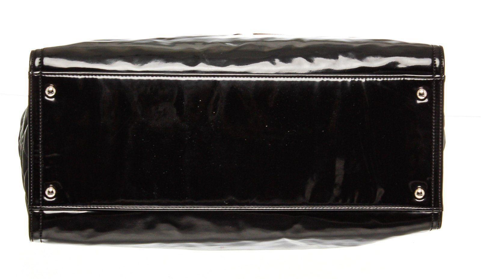 Chanel Black Patent Leather CC Lipstick Tote Bag 2