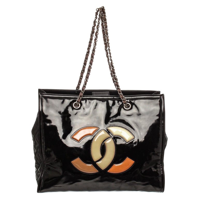 Chanel Black Patent Leather CC Lipstick Tote Bag at 1stDibs chanel
