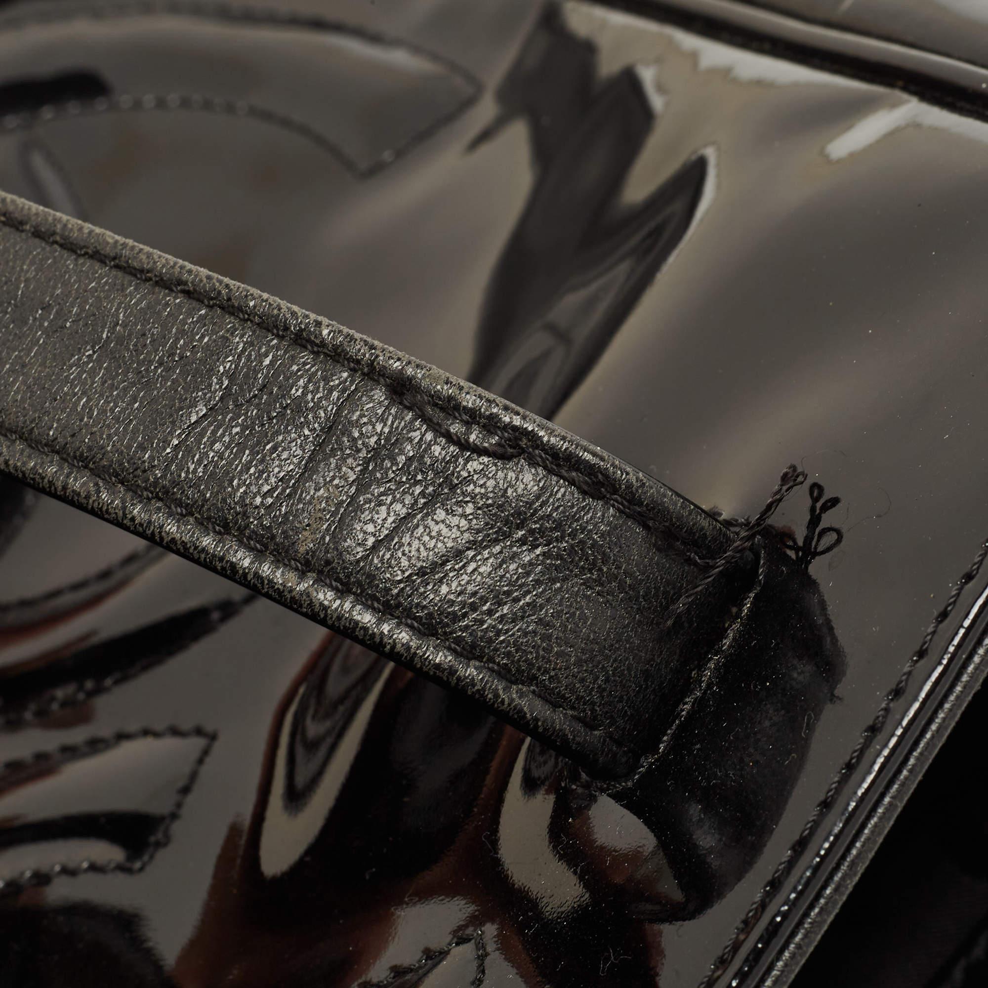 Chanel Black Patent Leather CC Tote 6