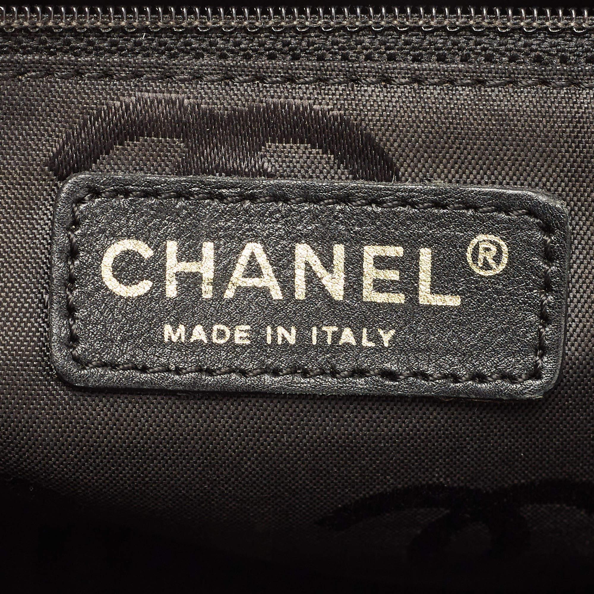 Chanel Black Patent Leather CC Tote 10