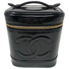 Chanel Black Patent Leather Cosmetic Case