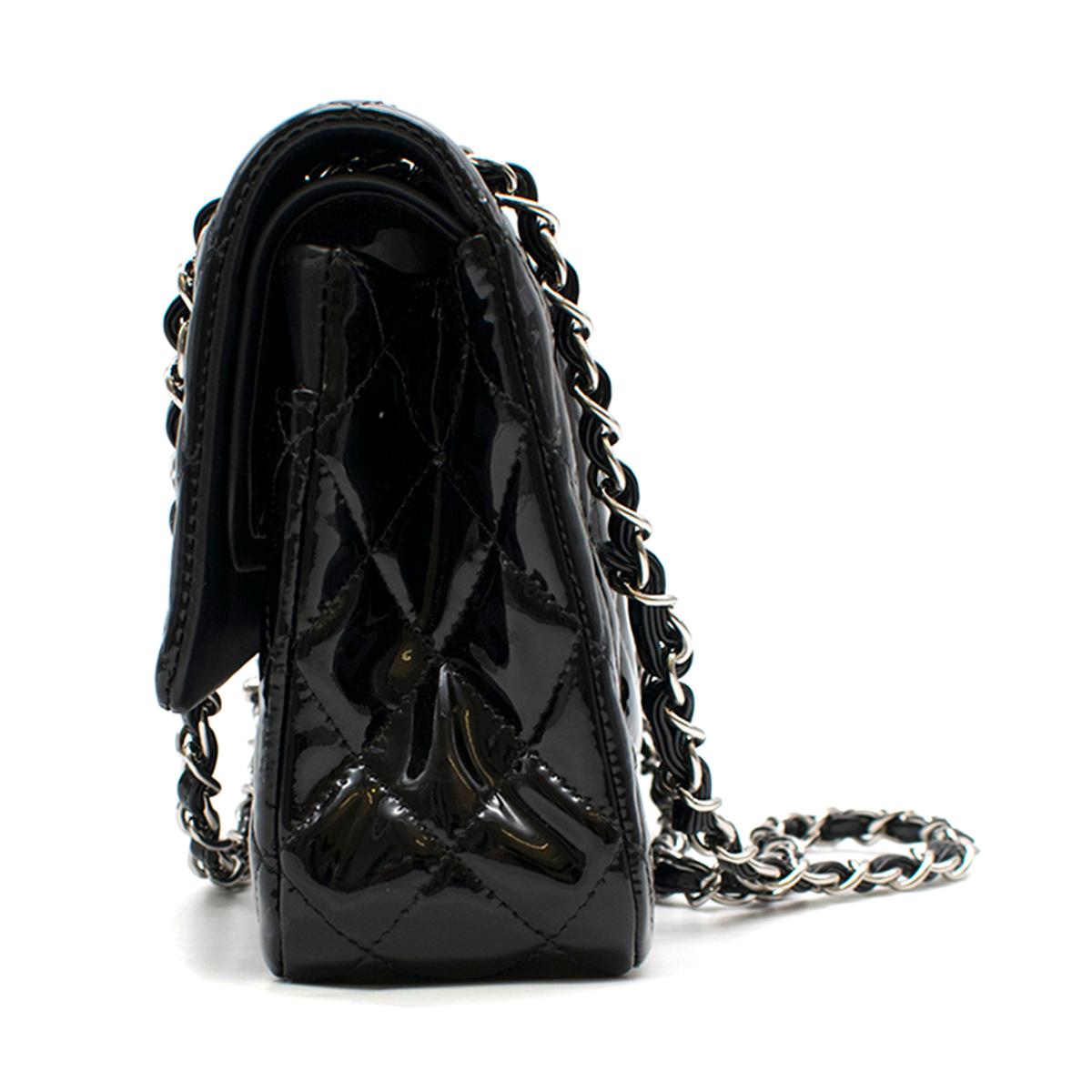 Chanel Black Patent Leather Double Flap Classic Handbag  1