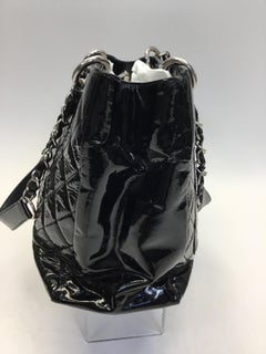 Chanel Black Patent Leather Grand Shopper Handbag