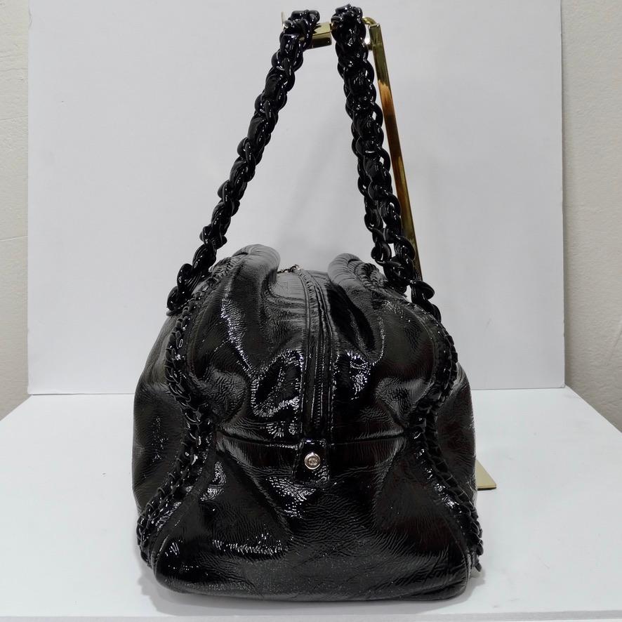 Chanel Black Patent Leather Handbag In Good Condition In Scottsdale, AZ