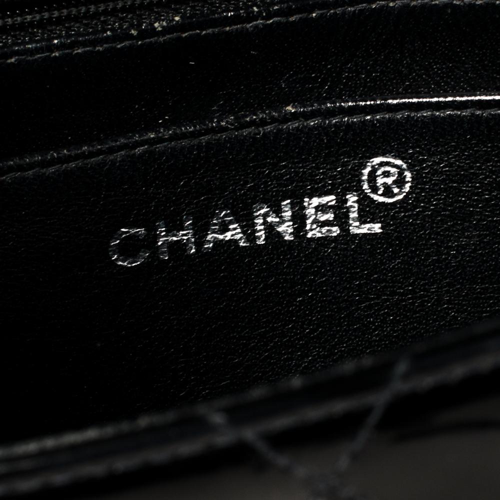 Chanel Black Patent Leather ID Bracelet Flap Bag 2