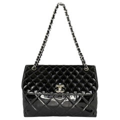 Chanel Black Patent Leather In The Business Flap Bag