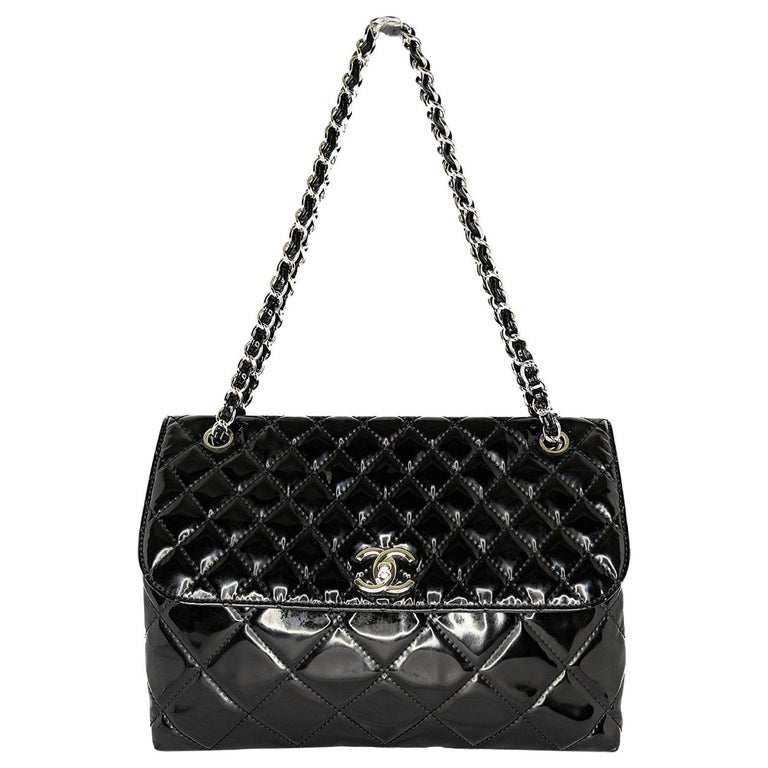 Chanel Black Patent Leather In The Business Flap Bag at 1stDibs