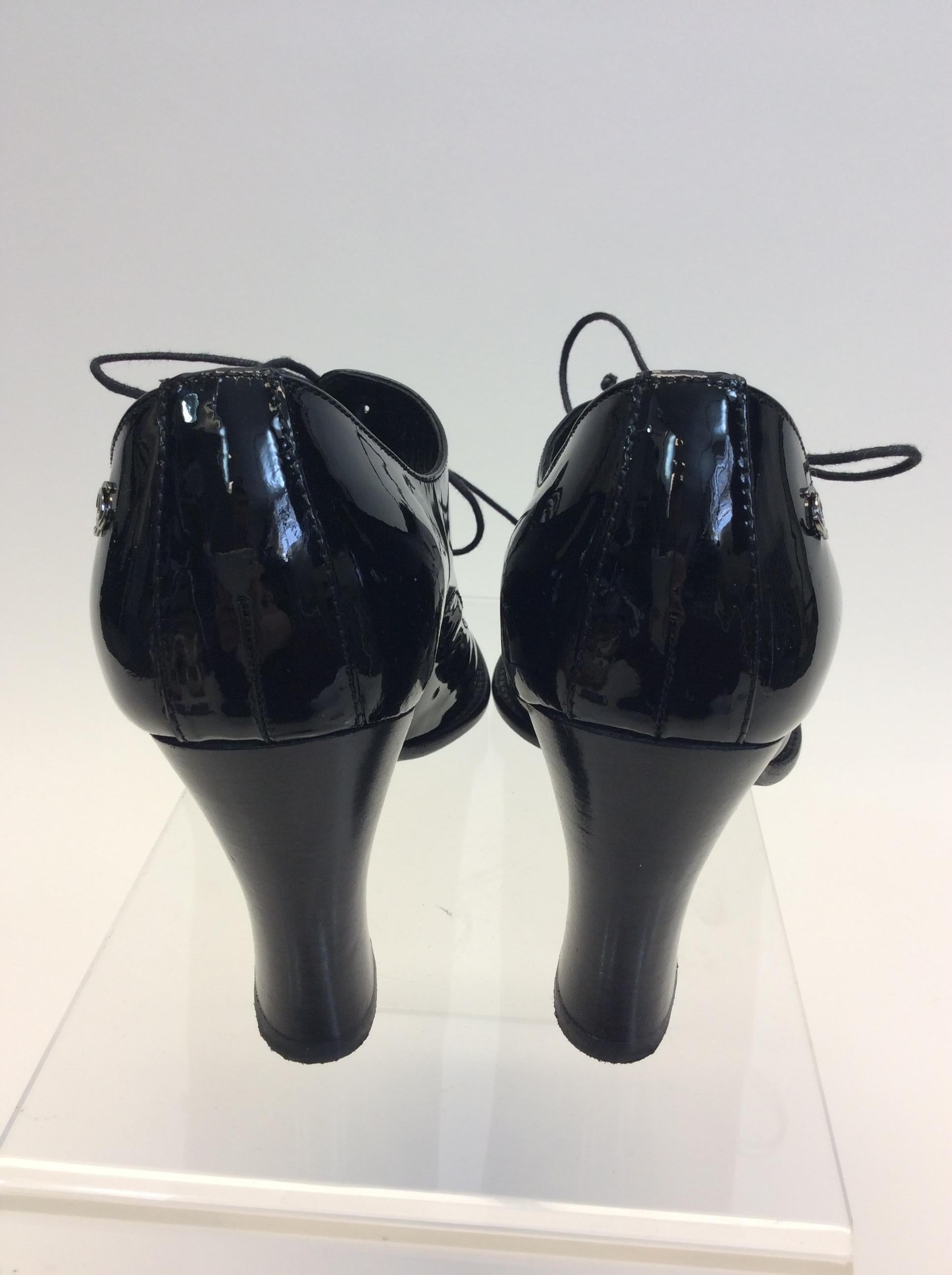 Women's Chanel Black Patent Leather 'Mary Jane' Heels For Sale