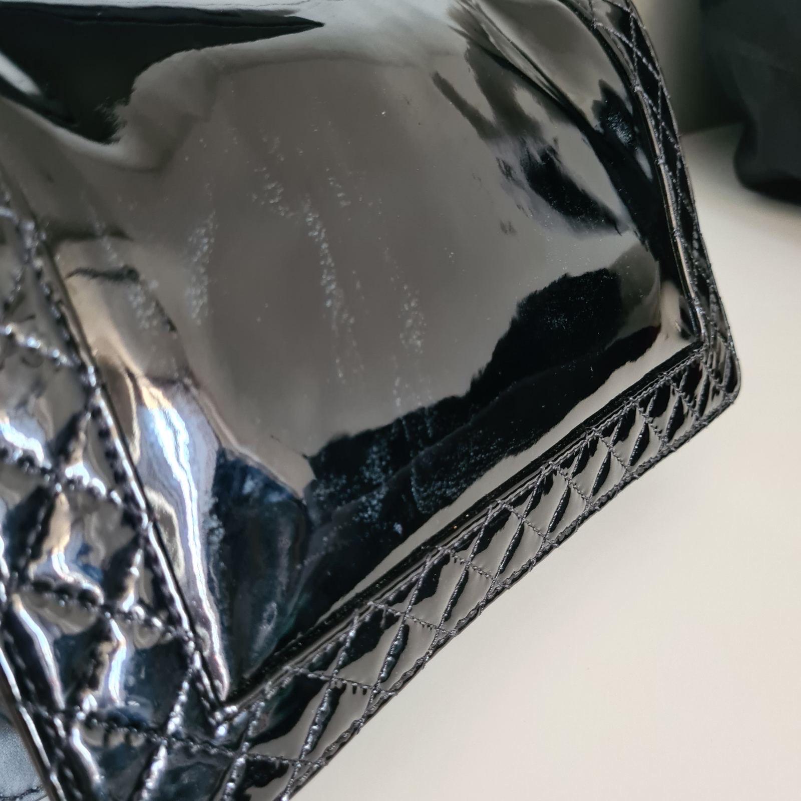 Chanel Black Patent Leather New Medium Boy Bag  6