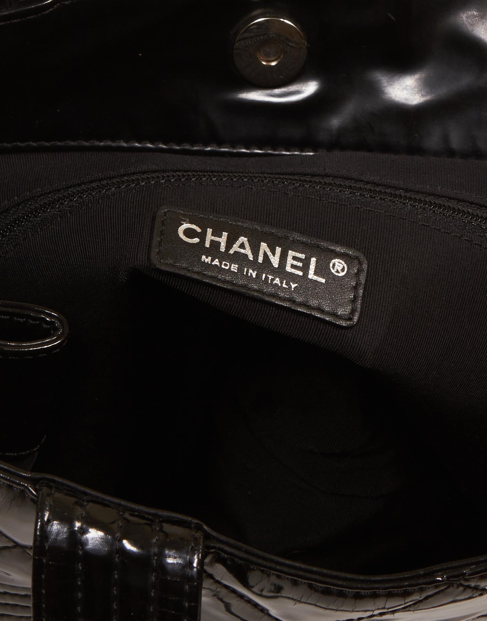 Women's or Men's Chanel Black Patent Leather Paris-Shanghai Expandable Tote GST