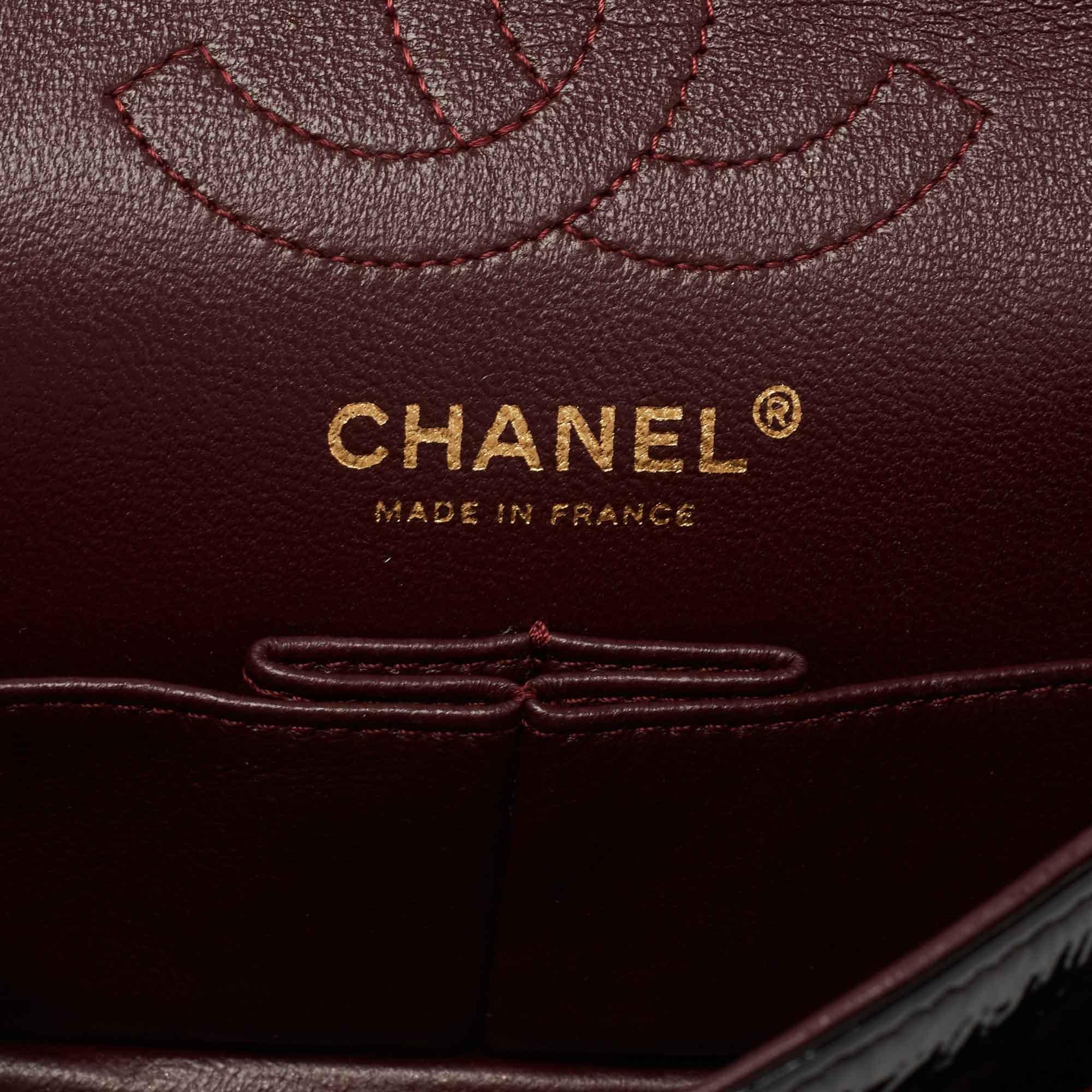 Chanel Black Patent Leather Puzzle Reissue 2.55 Classic 225 Flap Bag 1
