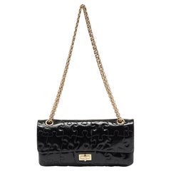 Chanel Black Patent Leather Puzzle Reissue 2.55 Classic 225 Flap Bag