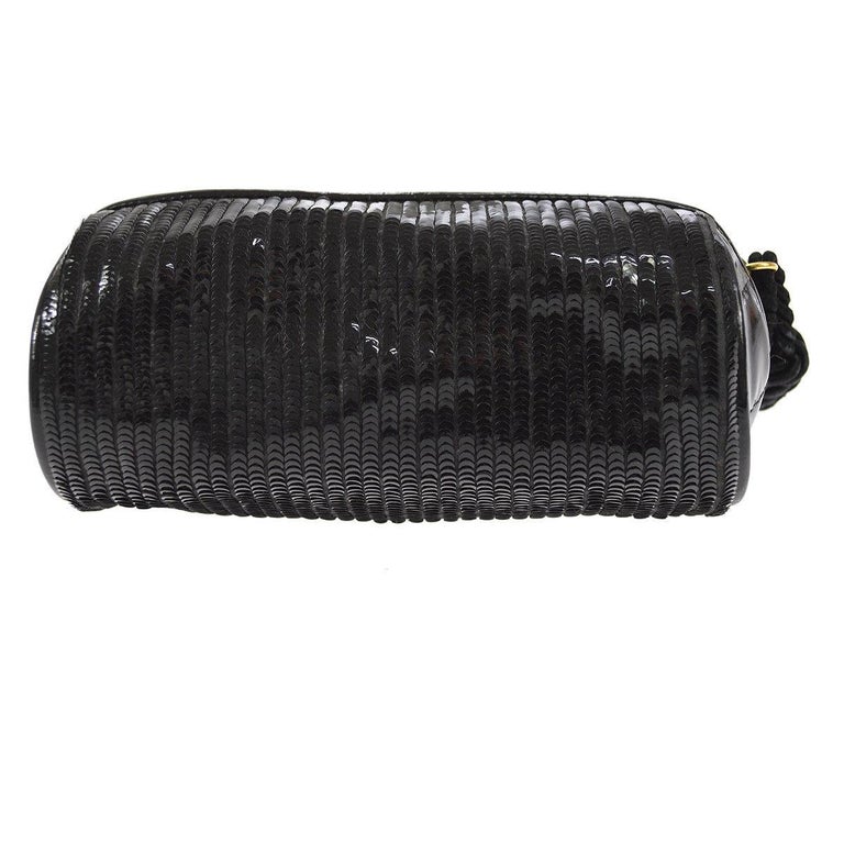Black Patent Evening Clutch Bag