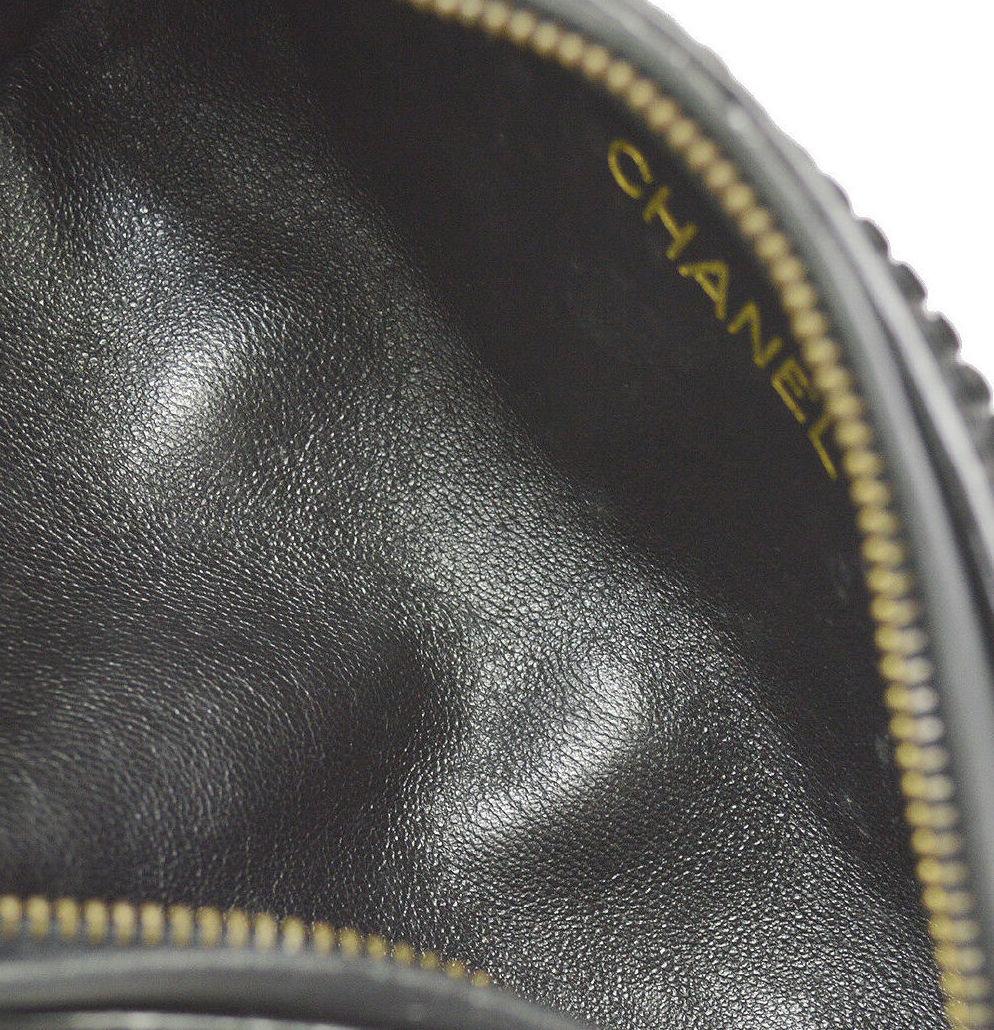 Chanel Black Patent Leather Sequin Bead Mini Small Baguette Clutch Evening Bag 2