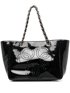 Chanel Black Leather Shoulder Tote Bag