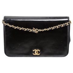 Chanel Black Patent Leather Small Chain Shoulder Bag