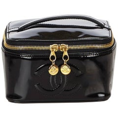 Chanel Black Patent Leather Vanity Bag