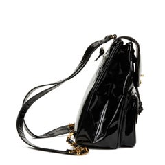 Chanel Black Patent Leather Vintage Classic Timeless Backpack