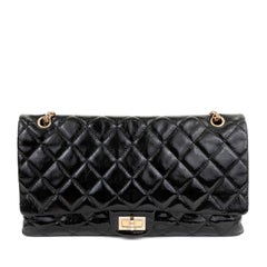 Chanel Black Patent Leather XL Reissue Flap Bag