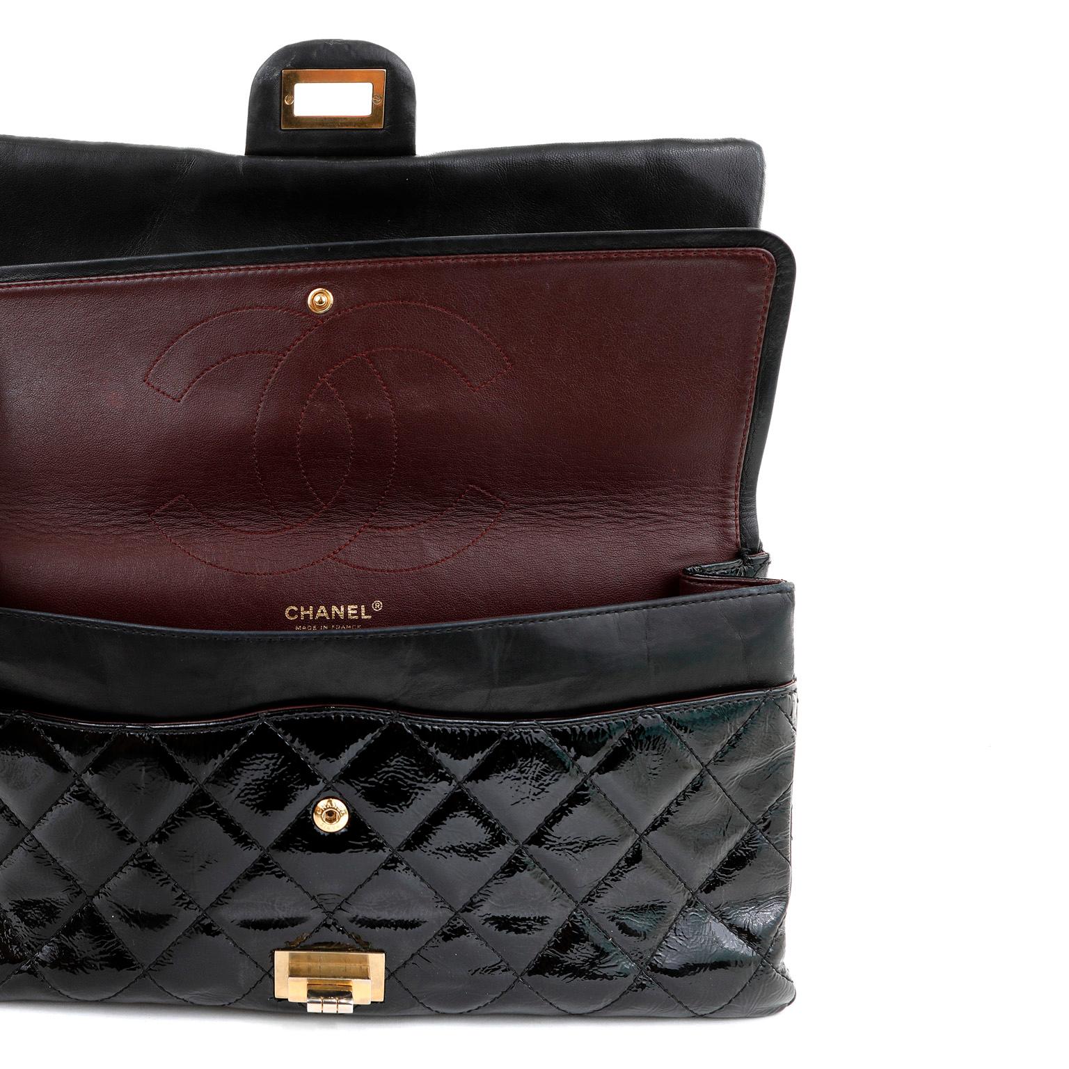 Chanel Black Patent Leather XL Reissue Flap Bag  1