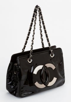 Chanel Black Patent Lipstick Tote
