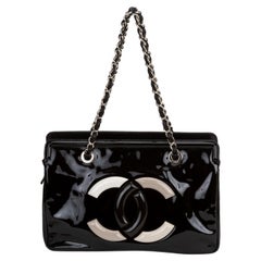 Chanel Black Patent Lipstick Tote