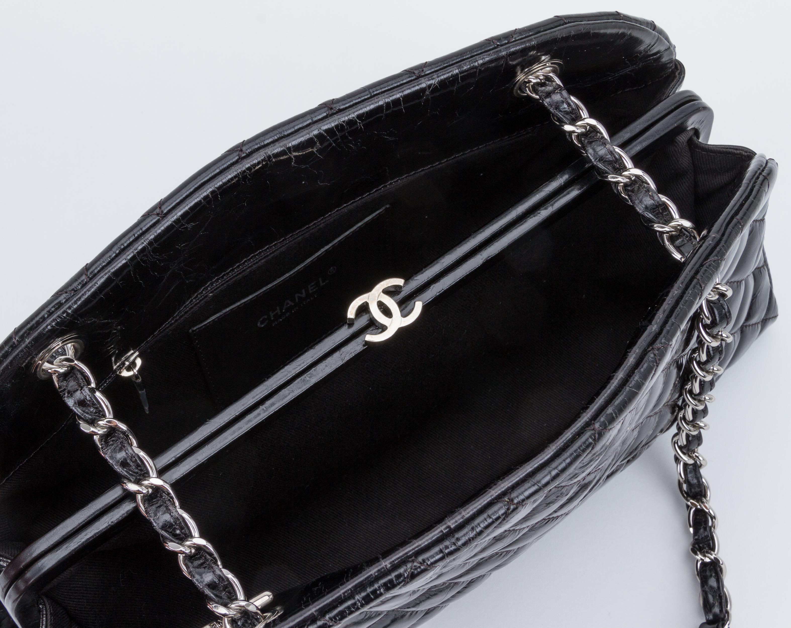 Chanel Black Patent Mademoiselle Medium Bag 1