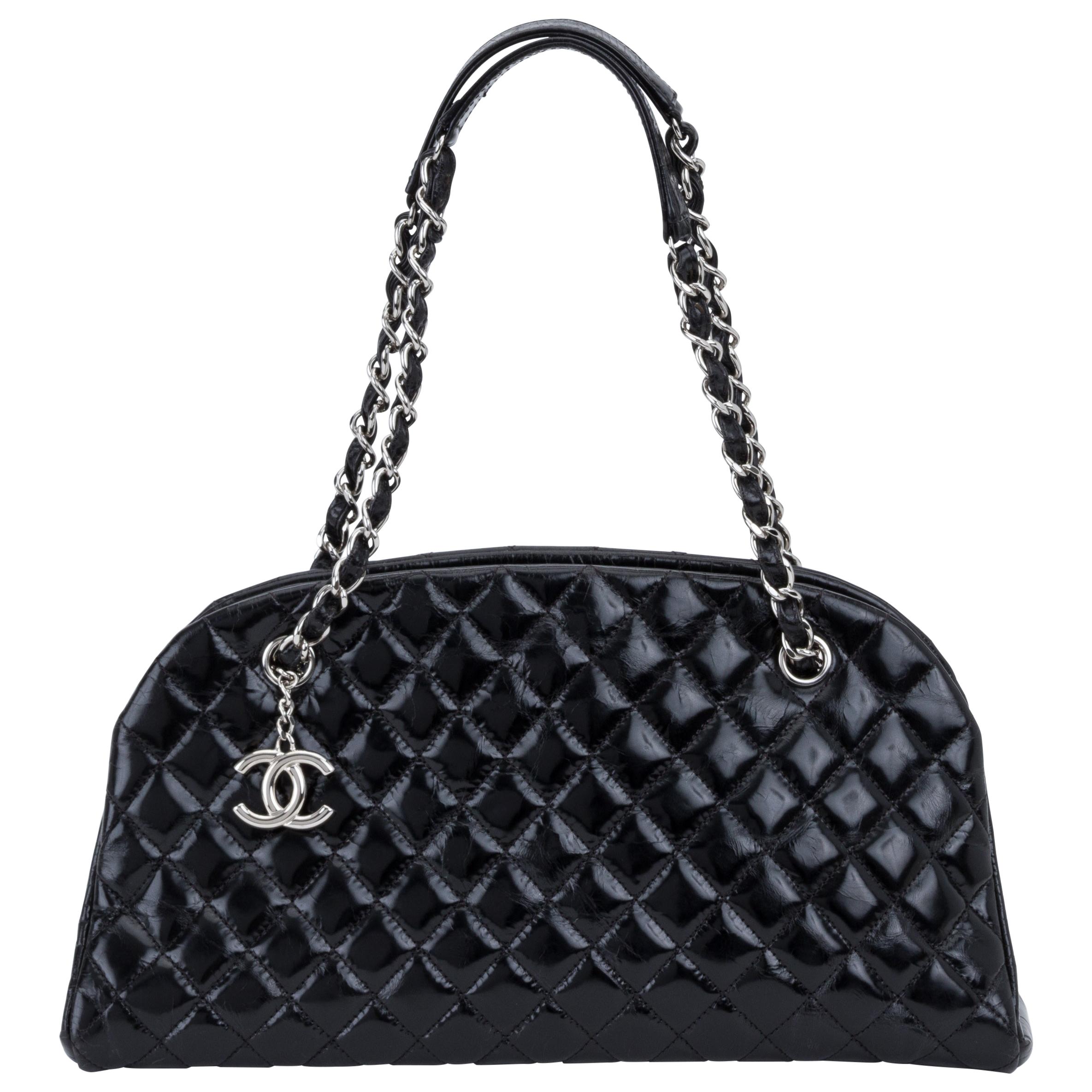 Chanel Black Patent Mademoiselle Medium Bag
