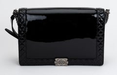 Chanel Black Patent Maxi Boy Bag