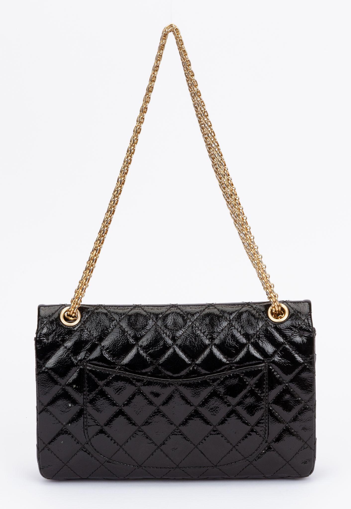 Chanel Black Patent Reissue Medium Flap In Good Condition For Sale In West Hollywood, CA
