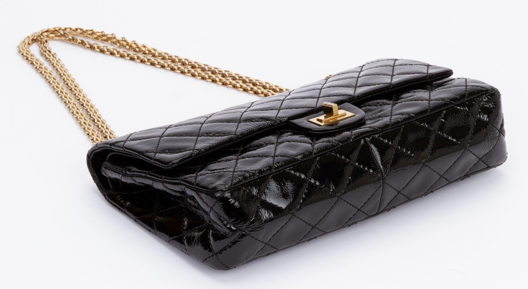 Women's Chanel Black Patent Reissue Medium Flap For Sale