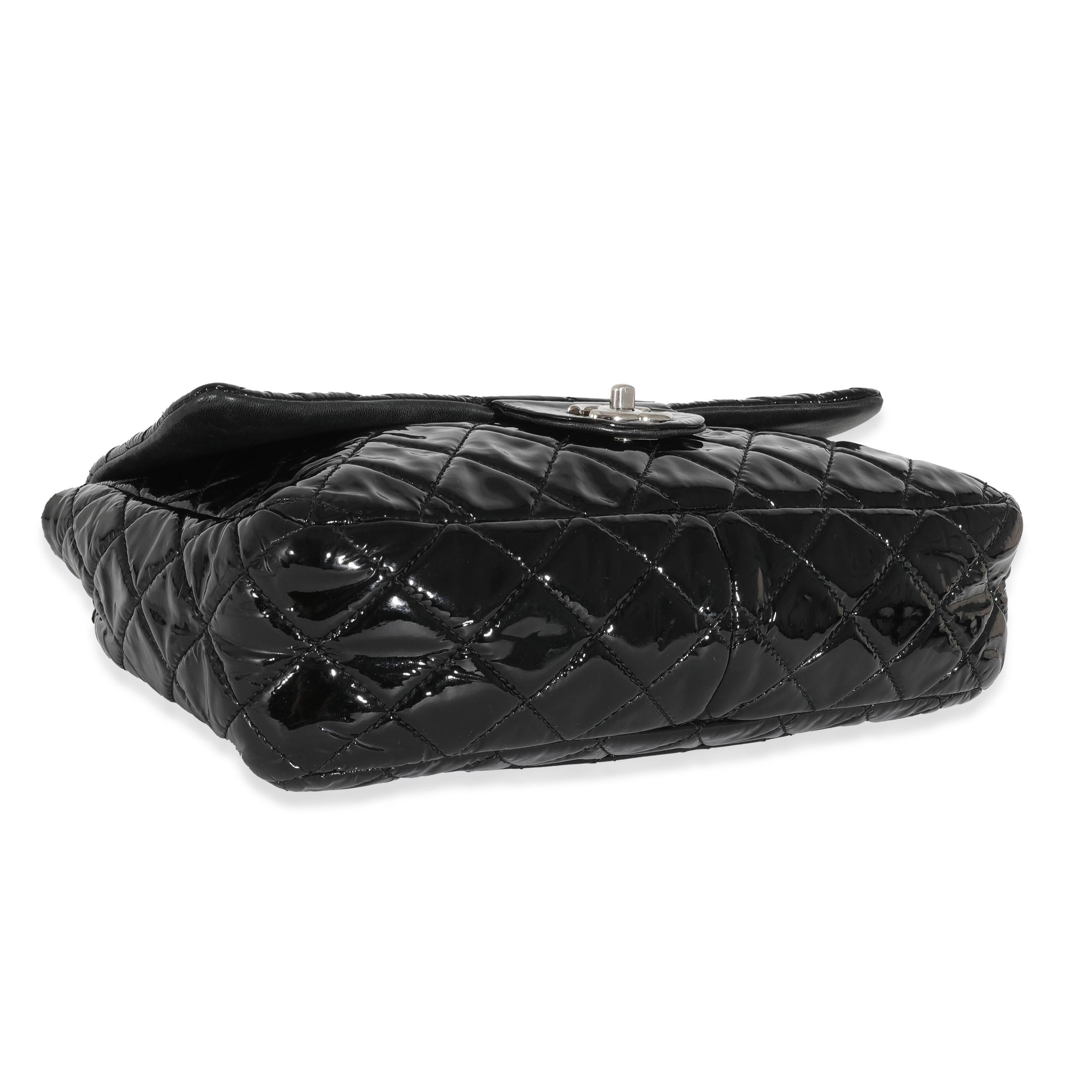 Women's Chanel Black Patent Soft Jumbo Single Flap Bag