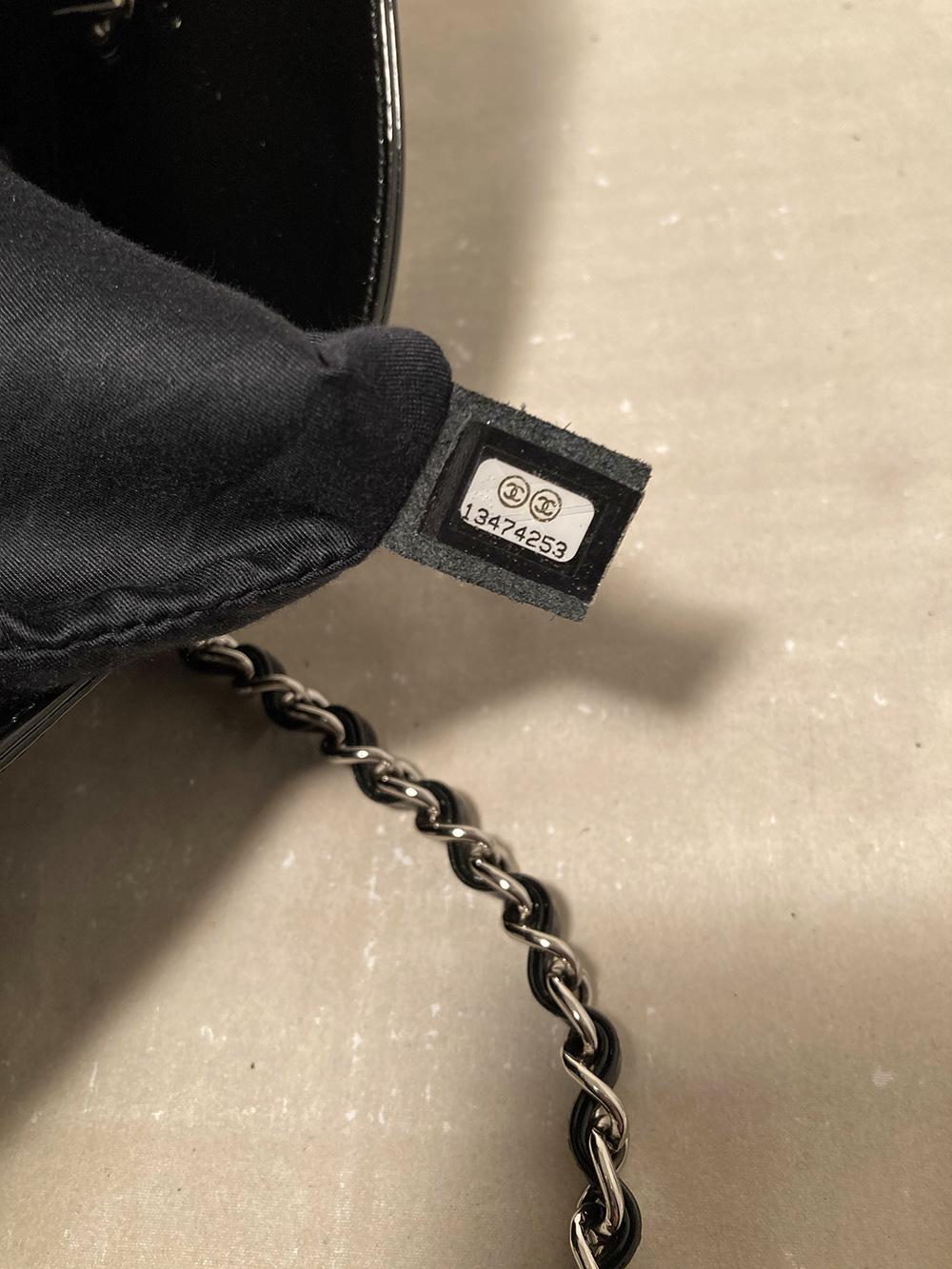Chanel Black Patent Strass Crystal Bon Bon Logo Tote 3
