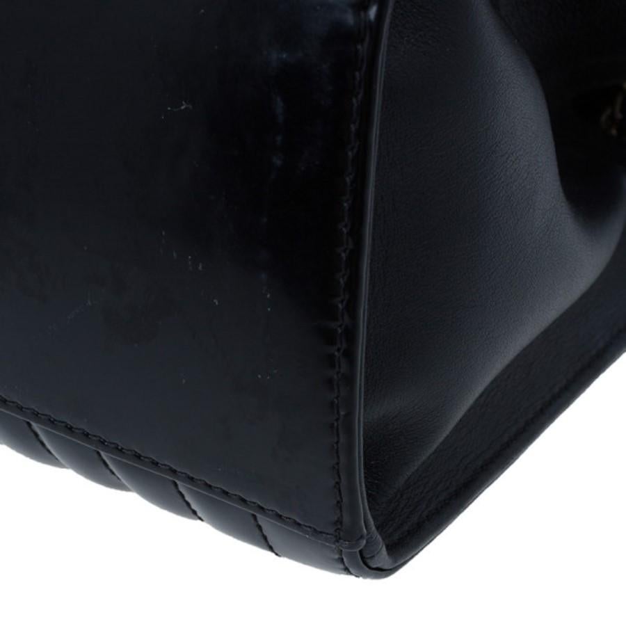 Chanel Black Patent Vertical Stripe Maharajah Flap Bag 5