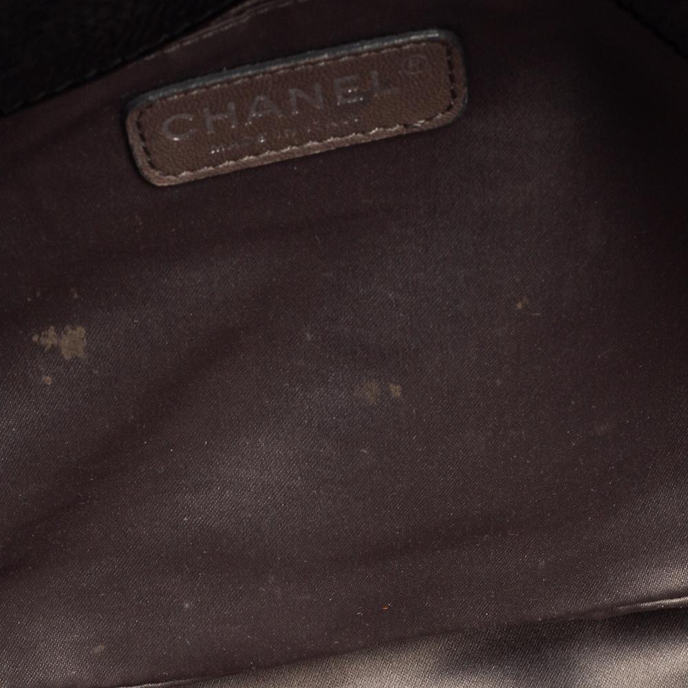 Chanel Black Patent Vinyl Graphic Edge Classic Flap Bag 2