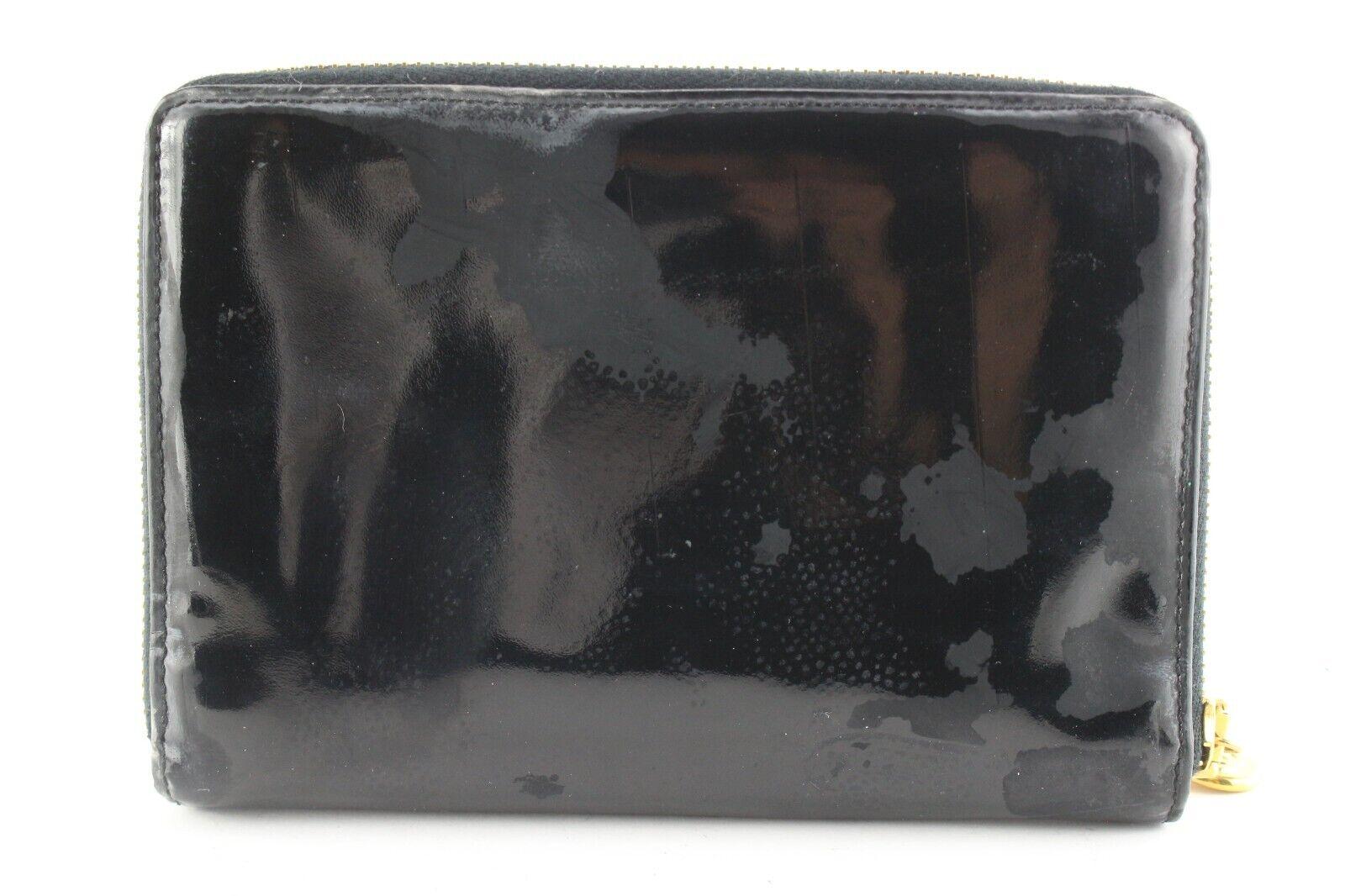 Chanel Black Patent Zip Case Pouch 1CC523K For Sale 3